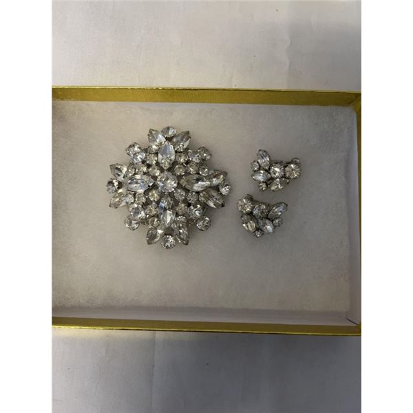 SHERMAN BROOCH AND WEISS EARRINGS