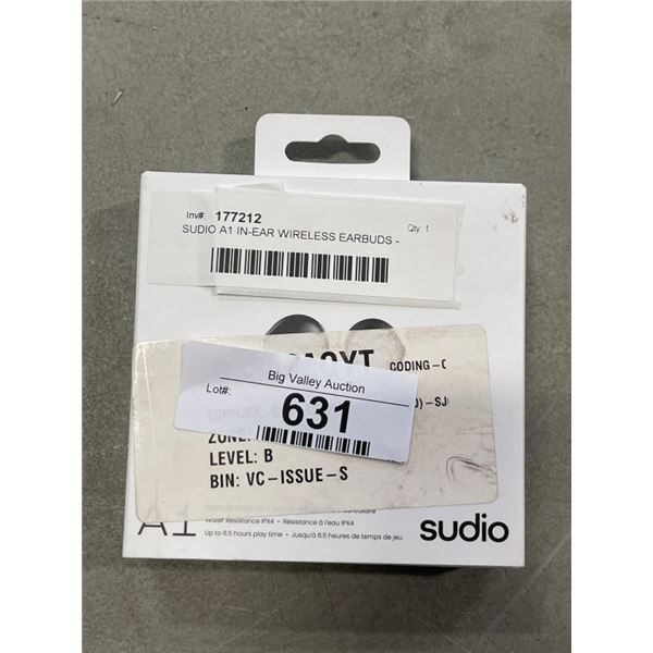 SUDIO A1 IN-EAR WIRELESS EARBUDS - TESTED WORKING