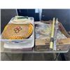 Image 1 : 2 TOTE AND BOX OF WRAPPING PAPER, PLACEMATS AND DOILLIES