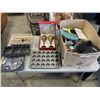 Image 1 : BOX OF HOUSEHOLD ITEMS WITH PAINTED EASTER EGGS