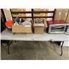 Image 1 : KITCHENAID TOASTER OVEN AND CANNISTERS WITH BOX OF KITCHEN SUPPLIES, COOKIE SHEETS AND MIXING BOWLS