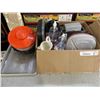 Image 3 : KITCHENAID TOASTER OVEN AND CANNISTERS WITH BOX OF KITCHEN SUPPLIES, COOKIE SHEETS AND MIXING BOWLS