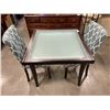 Image 1 : GLASS INSET DINING TABLE, MADE IN ITALY WITH 2 MATCHING DINING CHAIRS