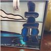 Image 2 : STAINED GLASS INUKSHUK, 14.5 X 14.5