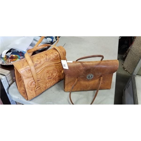 2 VINTAGE LEATHER PURSES