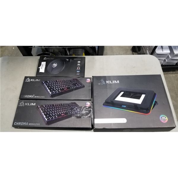 2 KLIM CHROMA WIRELESS KEYBOARDS, DISCMAN AND TURBO FROST LAPTOP COOLER