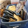 Image 4 : TWO KNIFE BLOCKS, ONE HAS KNIVES, AND ASSORTED COLLECTOR AND HARD COVER BOOKS
