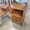 Image 2 : ANTIQUE OAK NIGHTSTAND AND MCM SIDE TABLE