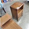 Image 3 : ANTIQUE OAK NIGHTSTAND AND MCM SIDE TABLE