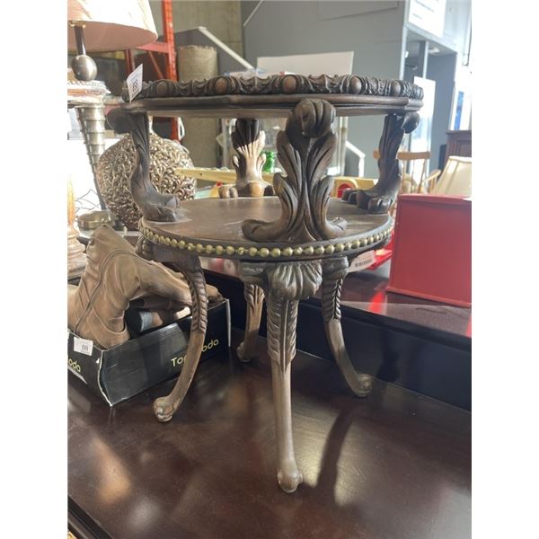 FRENCH STYLE 2 TIER STAND WITH INLAID TOP