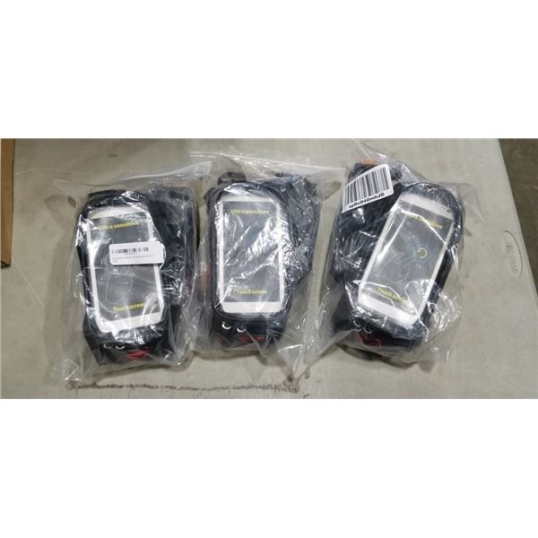 3 NEW CELL PHONE HOLDERS FOR BICYCLE, FITS ANY SMARTPHONE UNDER 6.5"