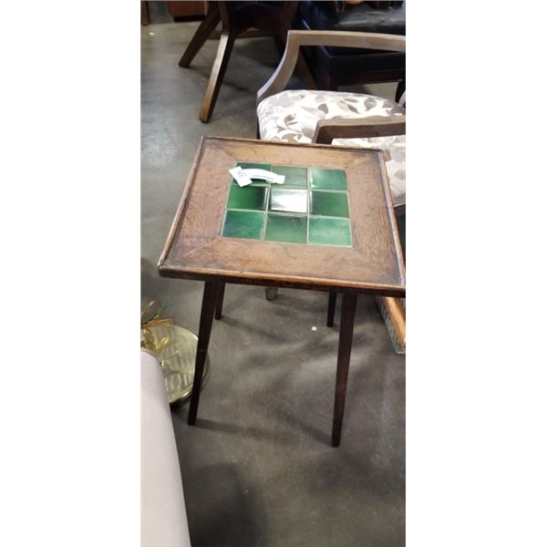 VINTAGE OAK AND TILE TOP TABLE, ORIGINAL FINSH