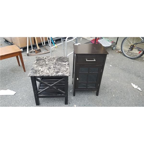STRAGE CABINET WITH DRAWER AND SIDE TABLE