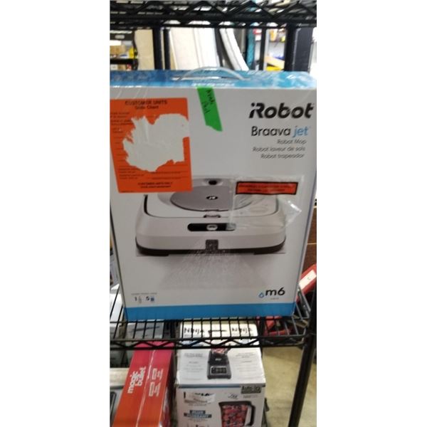 IROBOT BRAAVA JET M6 WIFI CONNECTED ROBOT MOP - TESTED WORKING NEEDS MOP PAD, RETAIL $399