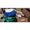 Image 1 : TOTE OF SEWING FABRIC AND BOX OF SEWING NOTIONS