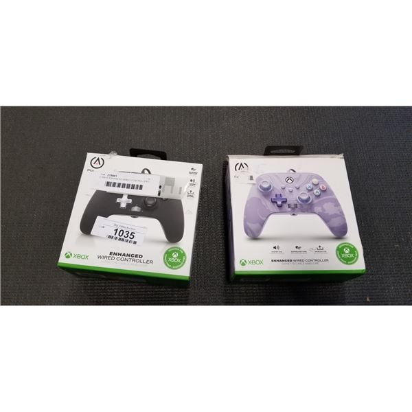 2 XBOX ENHANCED WIRED CONTROLLERS - TESTED WORKING