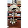 Image 1 : BRASS TABLE LAMP WITH GLASS SHADE