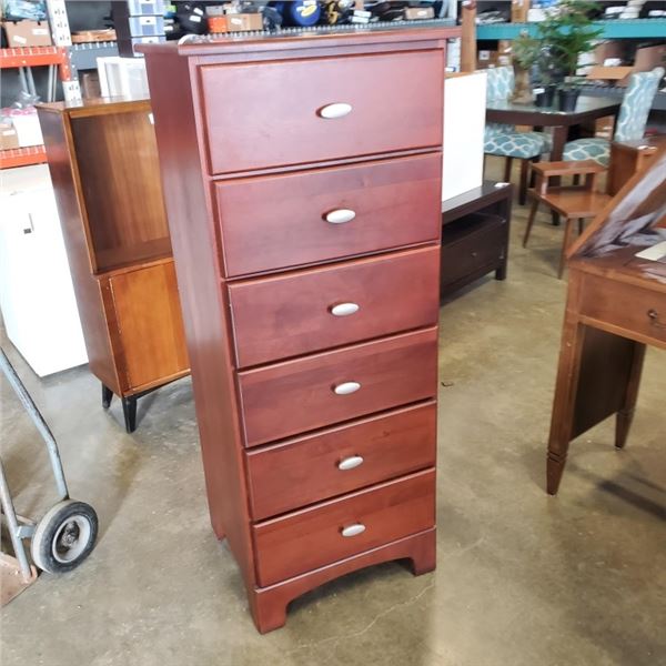 6 DRAWER HIGHBOY CHEST, SOLID WOOD