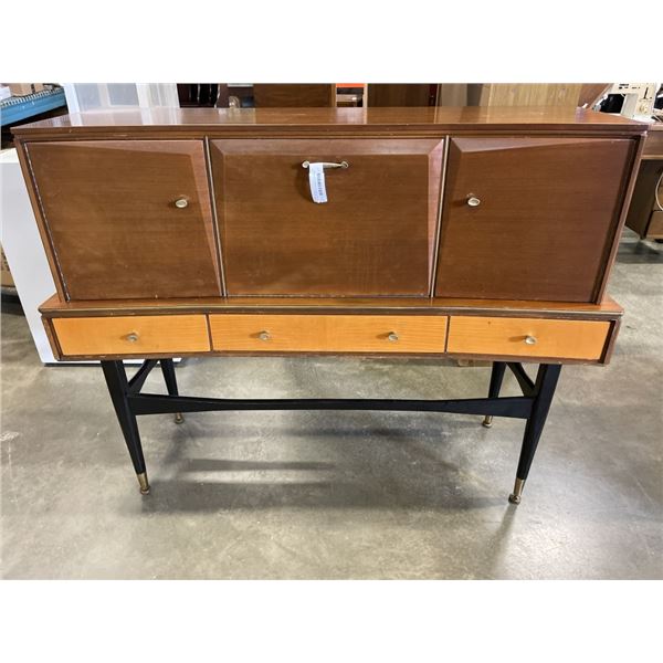 VINTAGE MCM SERVING UNIT, FLIP DOWN BAR