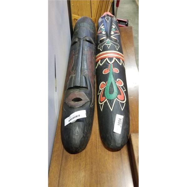 2 EASTERN CARVED MASKS