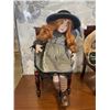 Image 2 : ANTIQUE PORCELAIN DOLL, HARRODS BEAR, AND 2 ANTIQUE MAHOGANY DOLL CHAIRS