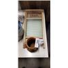 Image 2 : GLASS WASHBOARD WITH METAL BUCKET AND ROSEVILLE VASE
