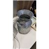 Image 3 : GLASS WASHBOARD WITH METAL BUCKET AND ROSEVILLE VASE