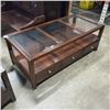 Image 1 : COFFEE TABLE WITH GLASS INSERT TOP