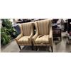Image 1 : PAIR OF SHERHILL FURNITURE ACCENT CHAIRS, VERY GOOD CONDITION, ONE HAS BROKEN REAR LEG,