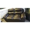 Image 1 : BLACK CRUSHED LEATHER LOVESEAT