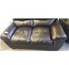 Image 2 : BLACK CRUSHED LEATHER LOVESEAT