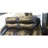 Image 3 : BLACK CRUSHED LEATHER LOVESEAT