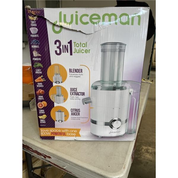 JUICEMAN 3IN1 TOTAL SLOW CITRUS JUICER - TESTED WORKING, RETAIL $109