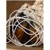 Image 2 : VINTAGE LEADED GLASS PENDANT LIGHT FIXTURE