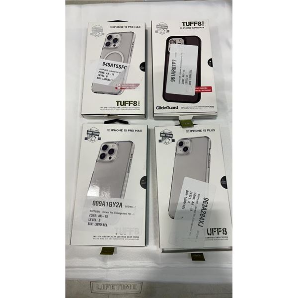 4 IPHONE 15 PRO MAX TUFF8 PHONE CASES - 2  ARE MAGSAFE