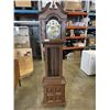 Image 1 : TEMPUS FUGIT WEST GERMAN GRAND FATHER CLOCK WITH WEIGHTS AND PENDULUM