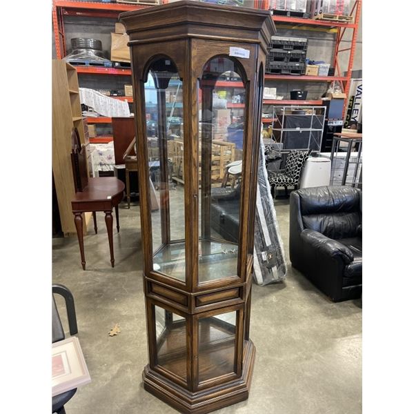 GLASS DISPLAY CASE WITH BUILT IN LIGHTS