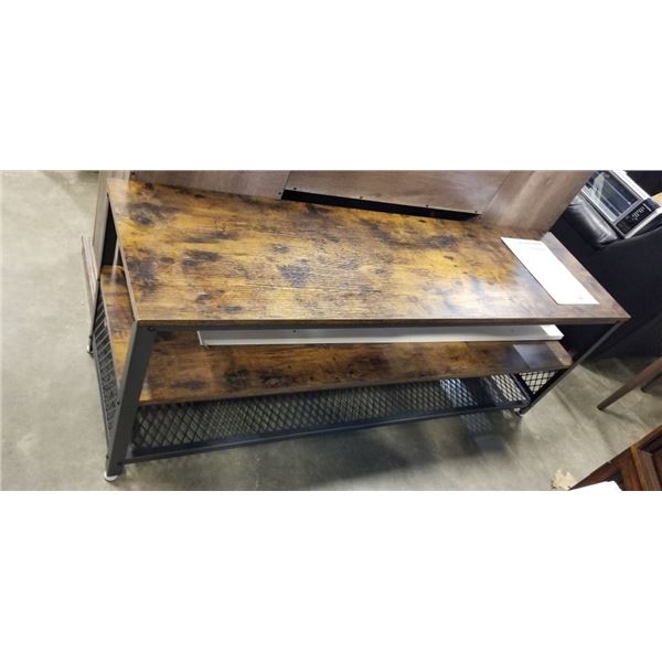 INDUSTRIAL LOOK SHELF UNIT AND 2 WHITE FLOATING SHELVES