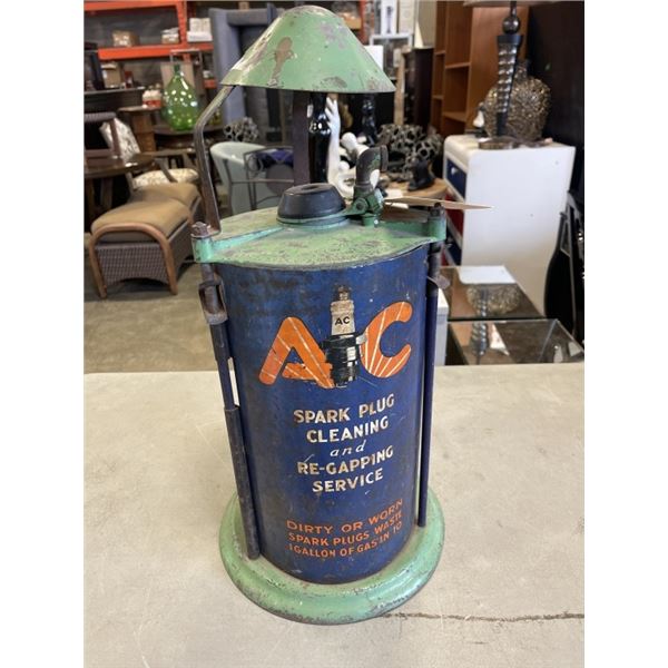 1930S AC DELCO SPARK PLUG CLEANER, NICE ORIGINAL GRAPHICS