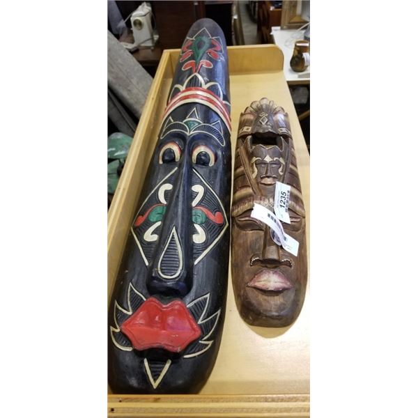 2 EASTERN CARVED MASKS