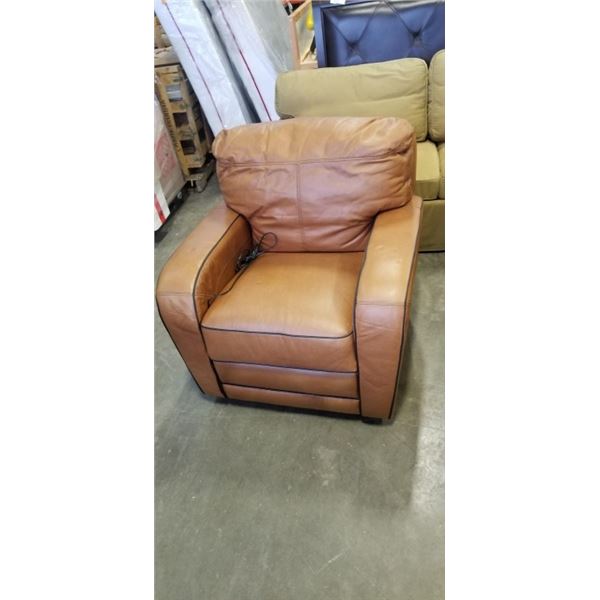 BROWN LEATHER ELECTRIC RECLING CHAIR
