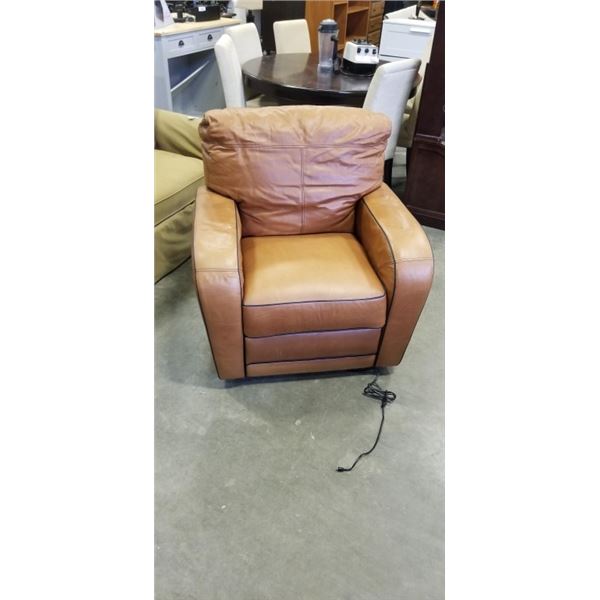 BROWN LEATHER ELECTRIC RECLING CHAIR