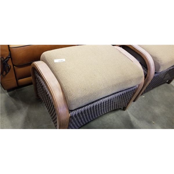 2 SUNBRELLA FOOTSTOOLS