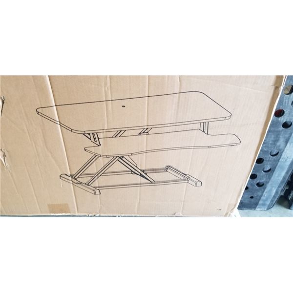 VIVO DARK WOOD / BLACK DESK RISER