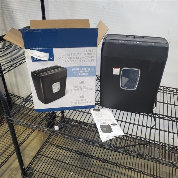 INSIGNIA 6 SHEET CROSS CUT PAPER SHREDDER - TESTED WORKING, RETAIL $69