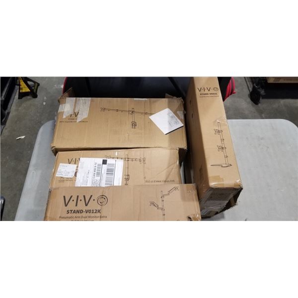3 VIVO MOUNTS AND MONITOR SHELF