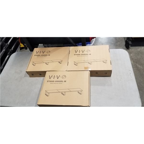 3 VIVO MONITOR RISERS, WHITE
