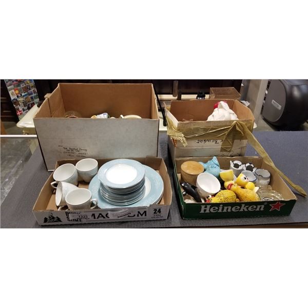 4 BOXES OF COLLECTIBLE GLASS AND CHINA