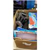 Image 2 : LARGE BOX OF ASSORTED HOUSEHOLD ITEMS, ZIPLOCK BAGS, BIKE HELMET AND MORE