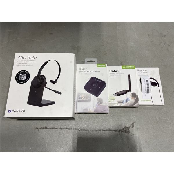 AVANTREE ALTO SOLO, TC417 WIRELESS AUDIO ADAPTER, DG60P USB EXTERNAL TRANSMITTER AND RESOLVE EARBUDS